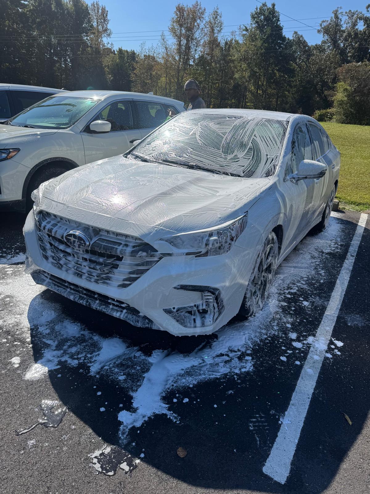 Vehicle wash in progress